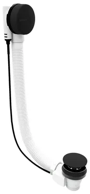 Produktbild von Ablaufgarnitur schwarz matt, 120cm, Stopfen 72mm