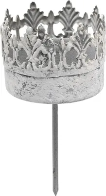 Produktbild von Metallischer Kronen-Kerzenstecker für Adventsdeko, 4 Stück