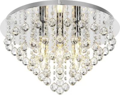 Produktbild von Lindby Deckenleuchte Annica, rund, chrom, Metall, Ø 46cm
