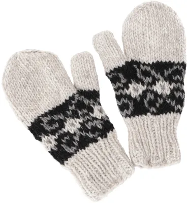 Produktbild von Handschuhe aus Wolle, Fauster, Handgestrickte Fausthandschuhe aus Nepal - Hellgrau, Uni, Handschuhe & Handstulpen