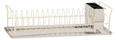 Immagine prodotto di Portaoggetti in acciaio inossidabile per stoviglie, con contenitore per posate e scolapiatti, compatto, ideale per la cucina