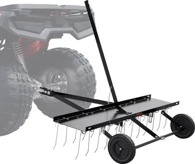 Zdjęcie produktu dla Wertykulator VEVOR, wertykulator 1219 mm z 24 zębami ze stali sprężynowej, wertykulator do trawnika do ATV lub kosiarki, grabie do trawnika z podnoszonym uchwytem do ogrodu, gospodarstwa, trawy