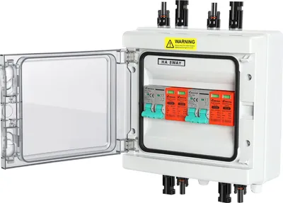 Produktbild von Faziango Solar Anschlusskasten DC 2-Strings 1000V 32A Überspannungsschütz PV Photovoltaik IP65 Generatoranschlusskasten 8-Module Solarstecker PV-Anlage