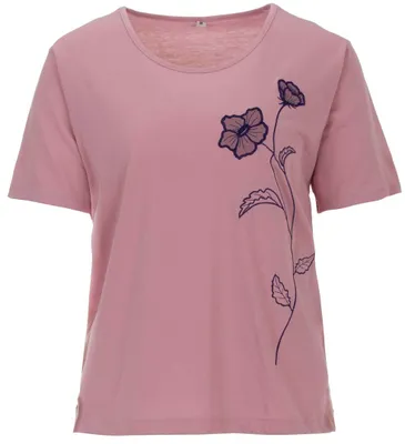 Produktbild von T-Shirt - große Stickerei, Farbe:rosa, Größe:XL