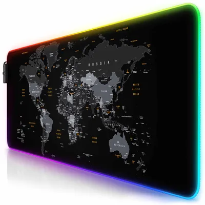 Productafbeelding van Titanwolf RGB Gaming Muismat, muismat XL 800 x 300mm, verbetert precisie en snelheid, wereldkaart ontwerp