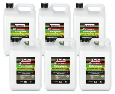 Produktbild von Isolbau 30 L Tiefengrund Konzentrat 1:4 - Verdünnbarer Acryl-Grund, Haftgrund für Innen & Außen - Grundierung für Beton, Putz, Gips uvm