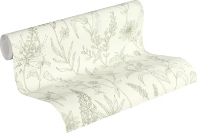 Image de Jette Joop papier peint fleuri papier peint intissé effet paillettes vert argent blanc 10,05 m x 0,53 m