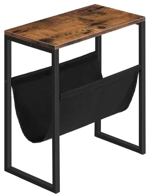 Beistelltisch schmal mit Zeitschriftenhalter, dunkelbraun