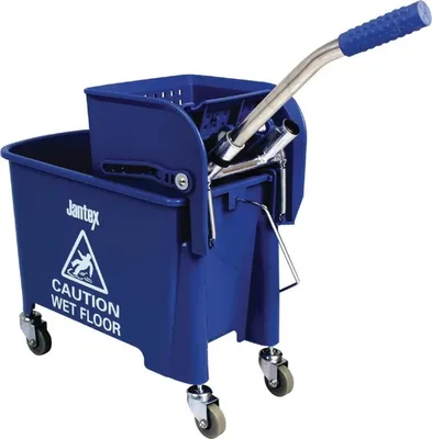Produktbild von Jantex Moppeimer mit Mopppresse - blau - 20L - Reinigungswagen