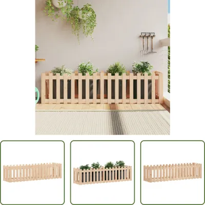Produktbild von The Living Store Hochbeet Lattenzaun-Design 200x50x50 cm Massivholz Kiefer