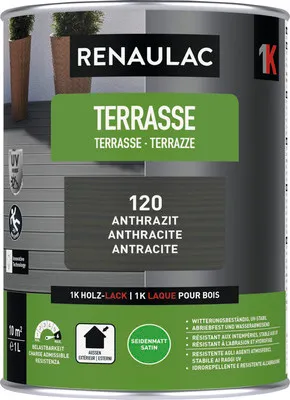 Produktbild von RENAULAC Terrassenfarbe seidenmatt anthrazit 1 l