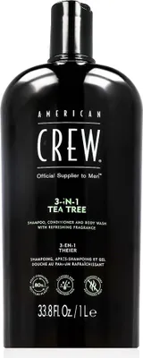 Productafbeelding van American Crew 3-in-1 Tea Tree shampoo, conditioner en bodywash, 1000 ml