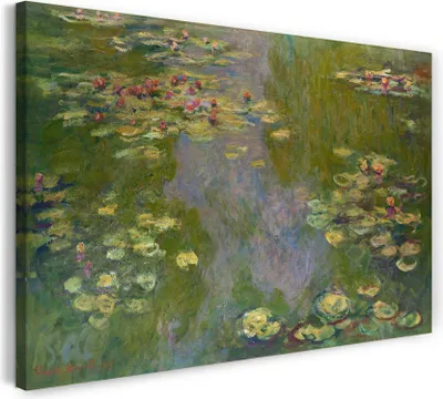 Produktbild von Leinwandbild (80x60cm): Claude Monet - Seerosen (1919), echter Holz-Keilrahmen inkl. Aufhänger, handgefertigt in Deutschland