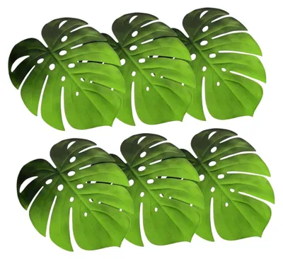 Produktbild von Eva Tischsets Monstera Blatt rutschfest isolierend für Esstisch und Feier 6 Stück Grün