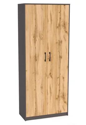 Produktbild von Regalgarderobe 74 LUBA - Graphit / Wotaneiche