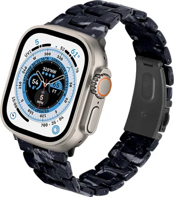 Produktbild von Strap-It Apple Watch Ultra Harzarmband (Schwarz/Weiß)