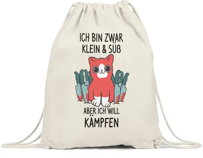 Produktbild von Katzen Turnbeutel Gymsack Katzenbesitzer Katzenliebhaber Katzen-Mama Lustig Geschenk Katzenmotiv & Spruch