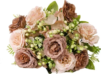 Produktbild von 1 Bündel künstlicher Blumen realistisch aussehend 5 Forks Simulation Peony Blume Hochzeit Dekoration Wohnkultur-Kaffee