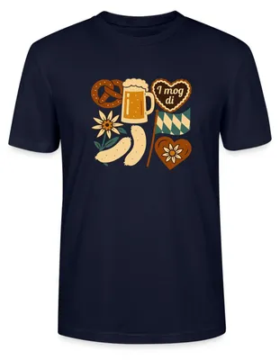 Produktbild von Spreadshirt Bayern Volksfest  Trachtenshirt Uni Bio T-Shirt, 3XL, Navy