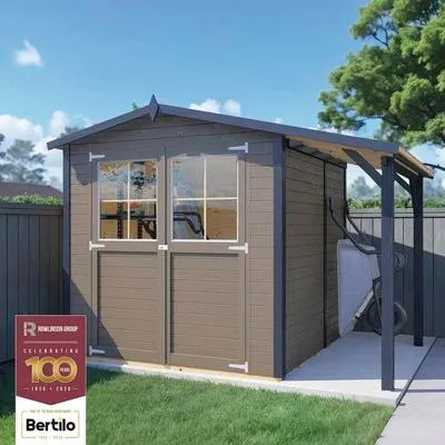 Produktbild von Gartenhaus Bertilo Tonio 2 Plus inkl. Schleppdach 297 x 233 cm beige exclusiv bei Hornbach