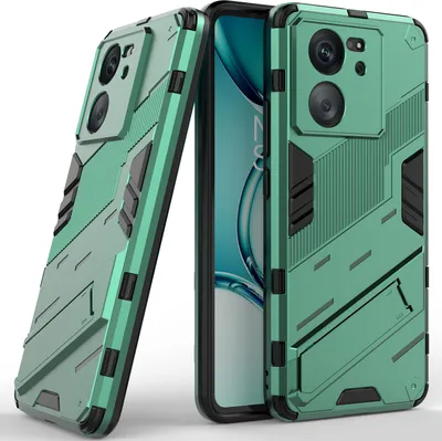 Produktbild von Armor Hülle für Xiaomi 13T/13T Pro/Redmi K60 Ultra, Hybrid PC TPU Bumper Stoßfestes Schutzhülle mit Standfunktion Grün