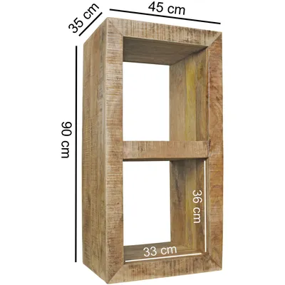 Produktbild von WOHNLING Standregal 45 x 35 x90 cm Bücherregal Massiv Regal Beistelltisch Holz