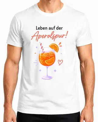 Produktbild von Leben auf der Aperolspur! Sommer Cocktail Spritz Mädelsabend Herren T-Shirt, Weiß, M