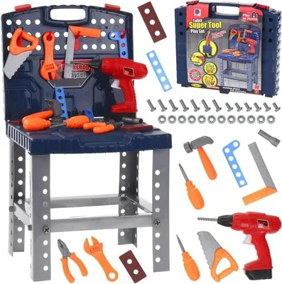 Image de Atelier en mallette Table DIY 2 en 1 Set outils Perceuse