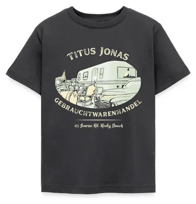 Produktbild von Spreadshirt Die Drei Fragezeichen warenhandel Kinder T-Shirt, 110/116 (5-6 Jahre), Dunkelgrau