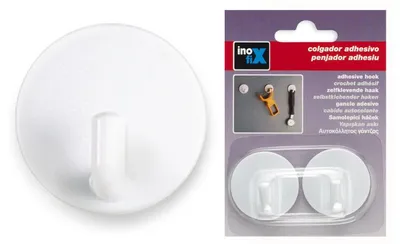 Produktbild von Inofix 2080, Drinnen, Universalhaken, Weiß, Klebestreifen, 0,5 kg, Rund