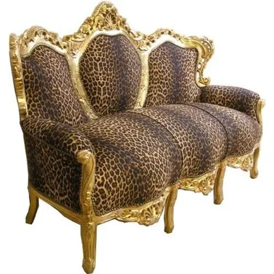 Produktbild von Casa Padrino Barock Sofa Garnitur King Leopard Gold 184 x 125 x 81 cm - s Antik Stil Möbelstück