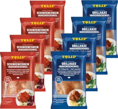 Produktbild von TULIP 8x 600 g Bundle Schinken-Eisbein Grillhaxe Gegart Vakuumverpackt Gepökelt