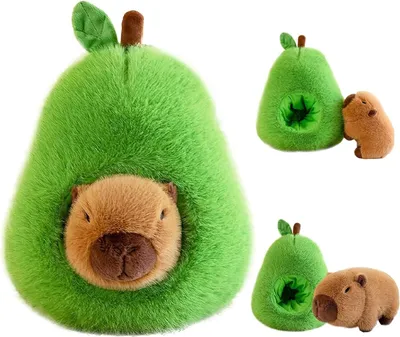 Obrázek produktu pro Capybara v avokádu – plyšová hračka 2 v 1, 35 cm, pro děti a sběratele