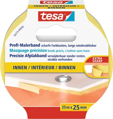 Immagine prodotto di 12x tesa 56270-00000-00 Maler Krepp Precision Nastro adesivo per interni, 25 mm x 25 m