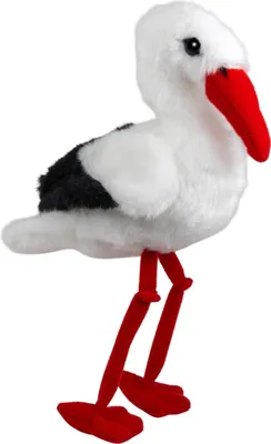 Image de Carl Dick Cigogne, hauteur totale env. 20 cm Peluche, animal en tissu, doudou 3766