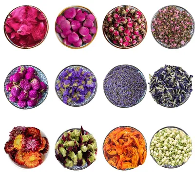 Immagine prodotto di 12 fiori secchi per saponi, candele e resine