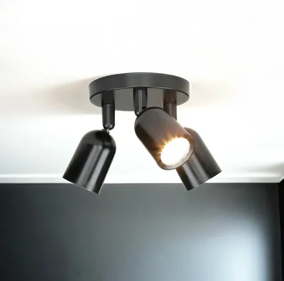 Produktbild von Deckenstrahler GU10 B: 15 cm verstellbar Schwarz 3-flammig Deckenspot
