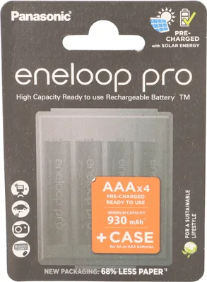 Zdjęcie produktu dla 4x akumulator eneloop pro Micro BK-4HCDEC4BE Ni-MH 1,2 V / 930 mAh