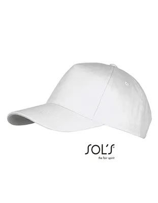 Immagine prodotto di SOLs 00594 | Cappello a cinque pannelli Long Beach / Chiusura regolabile in metallo - Colore: Bianco - Taglia: Unica