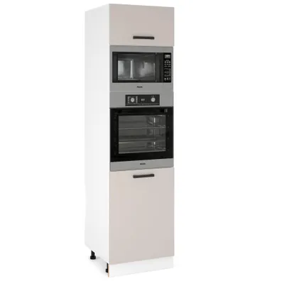 Produktbild von ULWEHOME Hoher Unterschrank für Backofen und Mikrowelle, Mikrowellen-Hochschrank 60 cm, 2 Fronten in Kaschmir | Küchenmöbel der Serie EKO
