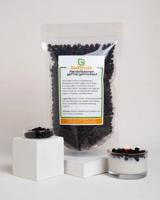 Produktbild von 1 kg Gefriergetrocknete Heidelbeeren | Blaubeere | Schwarzbeeren | Beeren