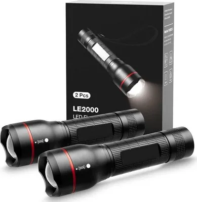 Obrázok produktu pre Výkonná LED baterka 2000 lúmenov, vodotesná, čierna