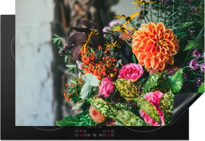 Produktbild von KitchenYeah© Herdabdeckplatte Blumen - Licht - Natur , 76x51cm, Küche Deko, Glaskeramikkochfeld Herdabdeckung, Abdeckplatte fùr Kochfeld
