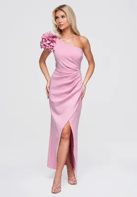 Produktbild von LARICA Abendkleid Maxi Asymmetrisch Glamour LA-OM-DLR377 pink M