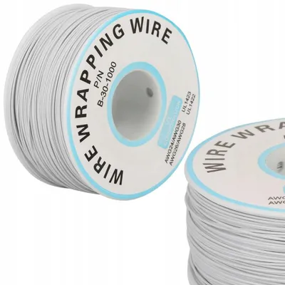 Obrázek produktu pro Rosfix Kabel AWG Kynar – Nízkonapěťový Kabel Ø 0,25 mm | Délka 200 m, Šedý | PVC Izolace, 300 V | Pro Elektronické Projekty | Drátěný Kabel