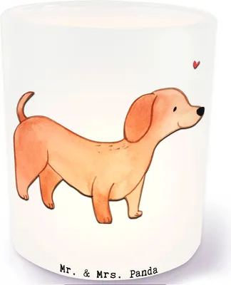 Produktbild von Mr. & Mrs. Panda teelichtleuchter Dackel Kurzhaardackel Lebensretter - Transparent - Geschenk, Windlicht Glas, Teckel, Teelichthalter, Outdoor, Kerzenhalter, Dachshund
