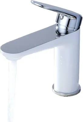 Immagine prodotto di Miscelatore monocomando bianco cromato per lavabo