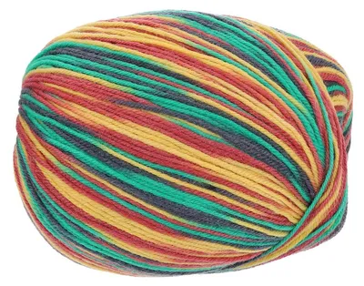 Image de Fil à tricoter 100% laine pure, 100g, 280m, couleurs : jaune, rouge, vert
