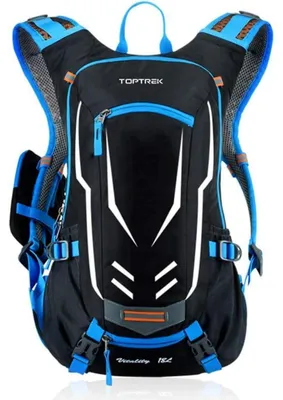 Produktbild von Fahrradrucksack 18L Ultraleicht mit Regenschutz und Helmabdeckung Blau