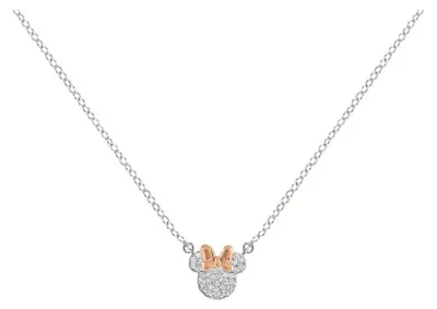 Zdjęcie produktu dla Zestaw naszyjników Minnie Mouse, dwukolorowy, dla mamy i córki, kolorowy, rozmiar uniwersalny, biżuteria Disney